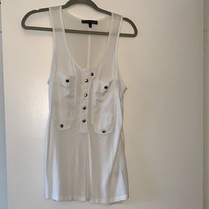 Forenza white tank with snap detail